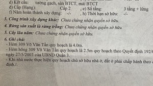 Bán nhà 311A+309/2 Võ Văn Tần Phường 5 Quận 3