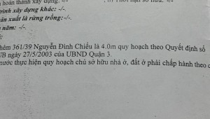 Bán nhà 361/39/10 Nguyễn Đình Chiểu Phường 5 Quận 3