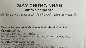 Bán nhà 540/32A Cách Mạng Tháng Tám Phường 11 Quận 3