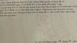 Bán nhà 453/5 Lê Văn Sỹ Phường 12 Quận 3