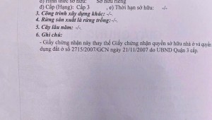 Bán nhà 468 Lê Văn Sỹ Phường 14 Quận 3