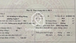 Bán nhà 34 Lê Hồng Phong Phường 1 Quận 5