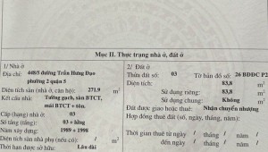 Bán nhà 448/5 Trần Hưng Đạo Phường 2 Quận 5