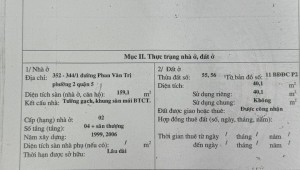 Bán nhà 352 Phan Văn Trị Phường 2 Quận 5