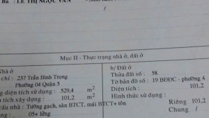 Bán nhà 237 Trần Bình Trọng Phường 4 Quận 5
