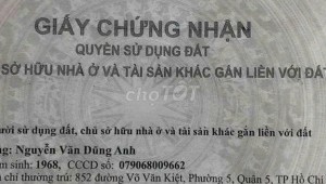 Bán nhà 852 Võ Văn Kiệt Phường 5 Quận 5