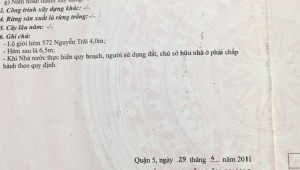 Bán nhà 527/20 Nguyễn Trãi Phường 8 Quận 5