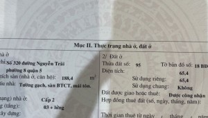 Bán nhà 320 Nguyễn Trãi Phường 8 Quận 5