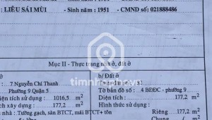 Bán nhà 7 Nguyễn Chí Thanh Phường 9 Quận 5
