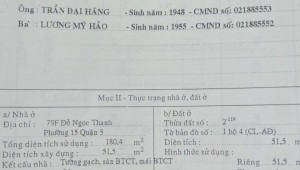 Bán nhà 79F Đỗ Ngọc Thạnh Phường 15 Quận 5