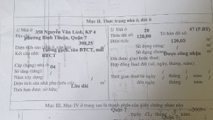 Bán nhà 358 Nguyễn Văn Linh Bình Thuận Quận 7