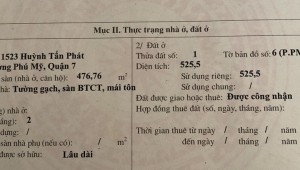 Bán nhà 1523 Huỳnh Tấn Phát Phú Mỹ Quận 7