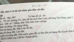Bán nhà 99-101 D1 Tân Hưng Quận 7