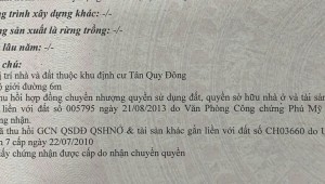 Bán nhà 4D2 Số 79 Tân Phong Quận 7