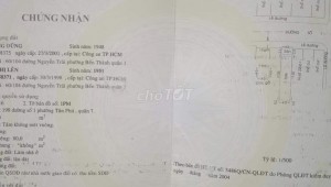 Bán nhà 199Thửa: 1516Tờ: 1 Số 1 Tân Phú Quận 7