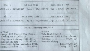 Bán nhà 202 Nguyễn Duy Dương Phường 2 Quận 10