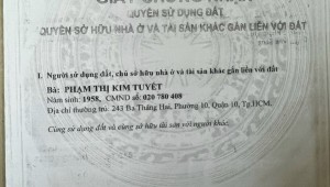 Bán nhà 243 3 Tháng 2 Phường 10 Quận 10
