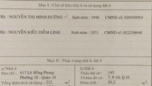Bán nhà 617 Lê Hồng Phong Phường 10 Quận 10