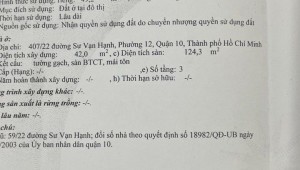 Bán nhà 407/22 Sư Vạn Hạnh Phường 12 Quận 10
