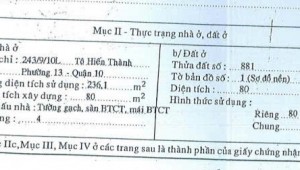 Bán nhà 243/9/10L Tô Hiến Thành Phường 13 Quận 10