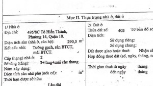 Bán nhà 495/8C Tô Hiến Thành Phường 14 Quận 10