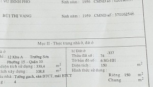 Bán nhà 12A Trường Sơn Phường 15 Quận 10