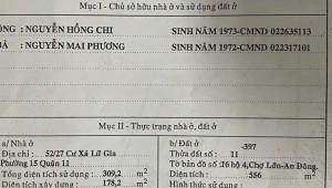 Bán nhà 1943-06-01 00:00:00 Cư Xá Lữ Gia Phường 15 Quận 11
