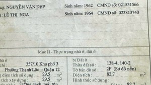 Bán nhà 112 Hà Huy Giáp Thạnh Lộc Quận 12