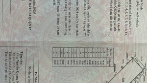 Bán nhà Thửa: 524Tờ: 62 Vườn Lài An Phú Đông Quận 12