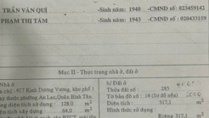 Bán nhà 417 Kinh Dương Vương An Lạc Quận Bình Tân