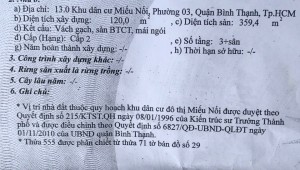 Bán nhà 13 Miếu Nổi Phường 2 Quận Bình Thạnh