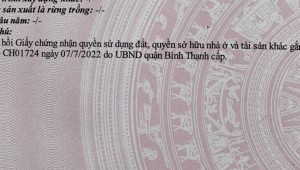 Bán nhà 107/13 Hoàng Hoa Thám Phường 6 Quận Bình Thạnh