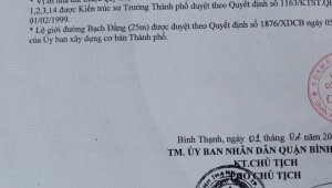Bán nhà 288Thửa: 65Tờ: 35 Bạch Đằng Phường 14 Quận Bình Thạnh