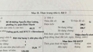 Bán nhà 40 Nguyễn Huy Lượng Phường 14 Quận Bình Thạnh