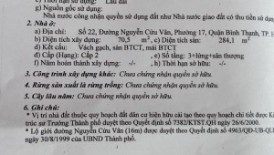 Bán nhà 22 Nguyễn Cửu Vân Phường 17 Quận Bình Thạnh