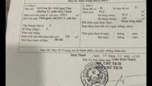 Bán nhà 92/21/44 Xô Viết Nghệ Tĩnh Phường 21 Quận Bình Thạnh
