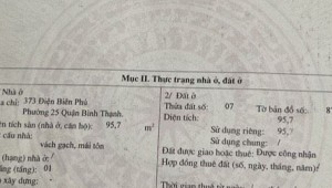 Bán nhà 373 Điện Biên Phủ Phường 25 Quận Bình Thạnh