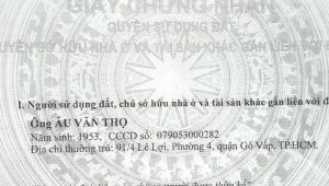 Bán nhà 91/4 Lê Lợi Phường 4 Quận Gò Vấp