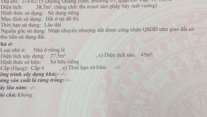 Bán nhà 114/62/15 Dương Quảng Hàm Phường 5 Quận Gò Vấp