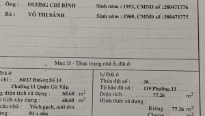 Bán nhà 656/68/19 Quang Trung Phường 11 Quận Gò Vấp