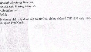 Bán nhà 50/5/3CThửa: 411Tờ: 3 Nguyễn Đình Chiểu Phường 3 Quận Phú Nhuận