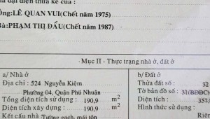 Bán nhà 524 Nguyễn Kiệm Phường 4 Quận Phú Nhuận