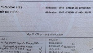 Bán nhà 100/52/5a Thích Quảng Đức Phường 5 Quận Phú Nhuận