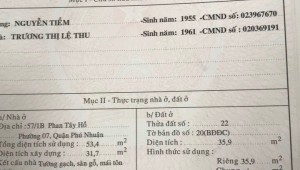Bán nhà 57/1B Phan Tây Hồ Phường 7 Quận Phú Nhuận