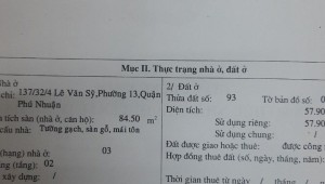 Bán nhà 137/32/4 Lê Văn Sỹ Phường 13 Quận Phú Nhuận