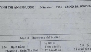 Bán nhà B24 Bạch Đằng Phường 1 Quận Tân Bình
