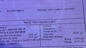 Bán nhà 78-80 Tân Canh Phường 1 Quận Tân Bình