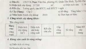 Bán nhà 128/37A Phạm Văn Hai Phường 3 Quận Tân Bình