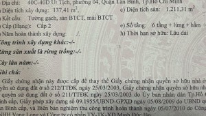 Bán nhà 40c Út Tịch Phường 4 Quận Tân Bình