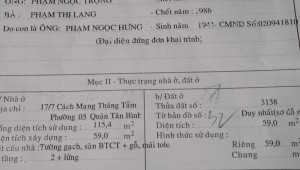 Bán nhà 766/16/23/50 Cách Mạng Tháng Tám Phường 5 Quận Tân Bình
